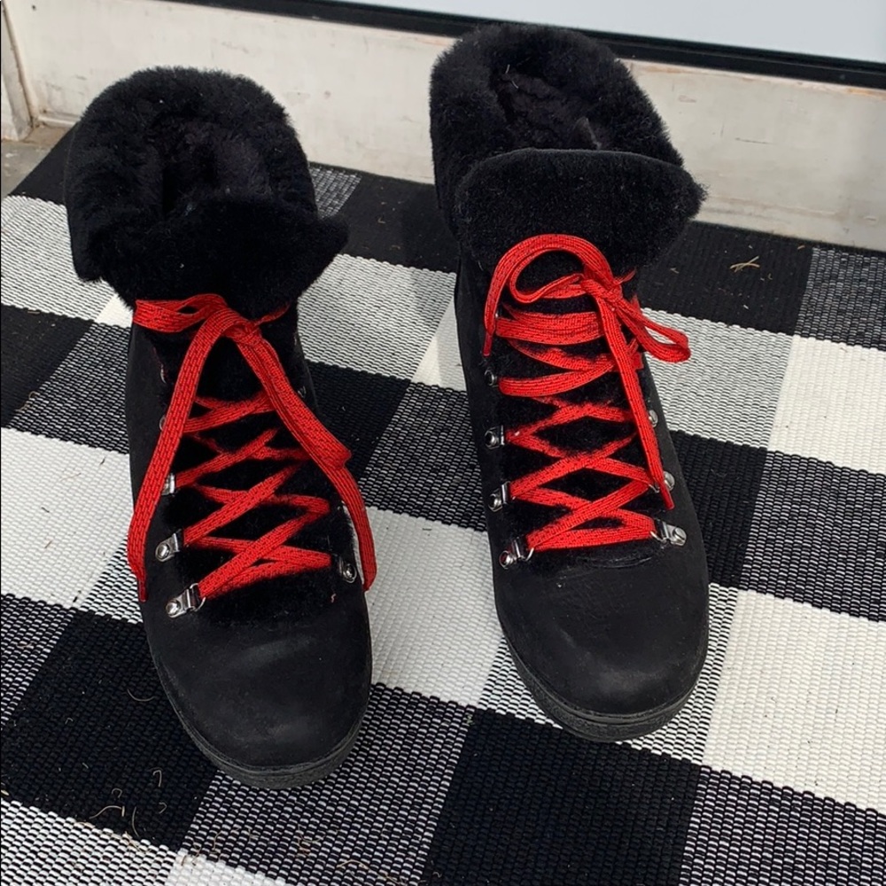 Fur Lined Wedge Boots